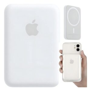 cargador magnético para iphone powerbank magsafe inalámbrico blanco